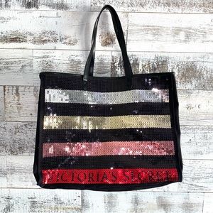 Victoria’s Secret Multi Striped Sequined Weekender Bag